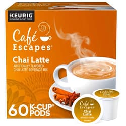 Café Escapes Chai Latte, Single-Serve K-Cup Pods, 60 Count
