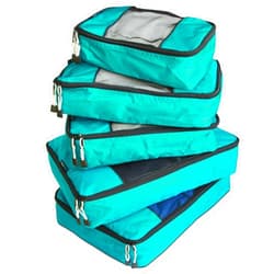 TravelWise Luggage Packing Organization Cubes 5 Pack, Teal, 2 Small, 2 Medium, 1 Large (TWPC-24)