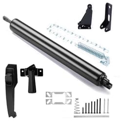MaxxGeek Black Screen and Storm Door Closer Kit, All in ONE, Closer for Heavy Storm Doors | Screen and Storm Door Push Button Latch Set | Storm Door Protector Chain and Spring, MGPneumatic002