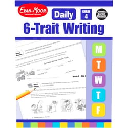 Evan-Moor Educational Publishers Evan-Moor Daily 6-Trait Writing, Grade 4, Homeschool and Classroom Resource Workbook, Reproducible Worksheets, Teaching Edition, Lesson Plans, Ideas, Organization, Word Choice, Sentence Fluency, Voice