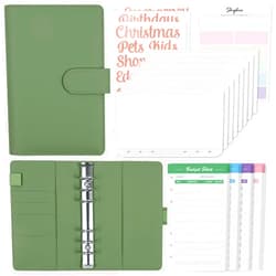 SKYDUE Budget Binder with 8pcs Zipper Envelopes,Money Organizer for Cash with 12pcs Expense Sheets & 24 Rose Gold Sticky Labels