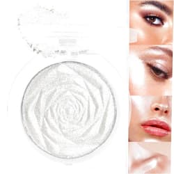 evpct Pearl White Silver Face Highlighter Makeup, White Shimmer Glitter Diamond Sparkly Highlighters Makeup Eyeshadow Palette Powder for Face Body Cheek Skin, inner corner Eye Highlighter Makeup 01