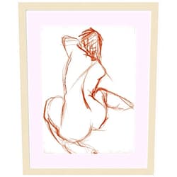 Amanti Art Framed Wall Art Print (17x21) Rust Charcoal Nude Study I by Jennifer Paxton Parker Framed Poster for Wall Decor, Living Room, Bedroom, Bathroom, Kitchen, Office or Business Artwork