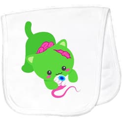 inktastic Zombie Cat Baby Burp Cloth White 3d9c3