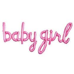 TONIFUL Baby Girl Letter Balloons-16 Inch Pink Baby Girl Shower Foil Balloons Banner for Gender Reveal Party Baby Birthdays Party Decoration