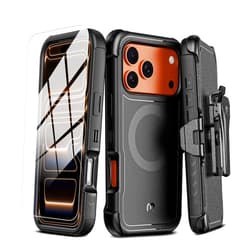 M MYBAT PRO For iPhone 17 Pro Max Case with Belt Clip Holster, Maverick Series 17 Pro Max Case[Compatible with Magsafe]w/Screen Protector,Anti-Drop,with 360°Rotating Kickstand,Heavy Duty Protection
