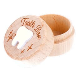Lusofie Tooth Fairy Box Wooden Tooth Keepsake Box for Kids' First Lost Teeth 3D Carved Tooth Holder Cute Lost Tooth Holder Gifts for Boy Girls Toddler