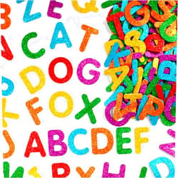 READY 2 LEARN Glitter Foam Stickers - Alphabet - Pack of 156 Letters - Self-Adhesive Stickers for Kids - Stickers for Scrapbooks, Cards and More
