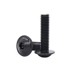 CSeao 10pcs M8-1.25 x 25mm Flanged Button Head Socket Cap Screw Bolts, Allen Socket Drive, Black Oxide Finish, Carbon Steel 10.9 Grade,DIN7380