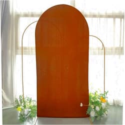 Tableclothsfactory 7ft Cinnamon Brown Spandex Fitted Wedding Arch Cover for Round Top Chiara Backdrop Stand