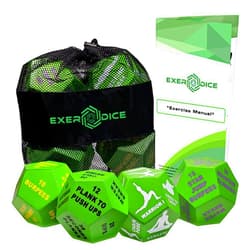 The FitLid 4-Pack Exercise Dice Bundle with Fitness Manual & Bag | Perfect for HIIT, Cardio, Yoga, Stretching, Strength Training, Sports, Crossfit, Plyometrics, Body Weight, Group Class, All Ages, WOD