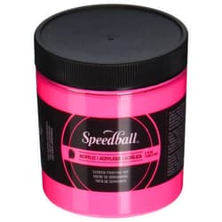 Speedball 046214 Acrylic Screen Printing Ink, 8 fl. oz., Fluorescent Hot Pink
