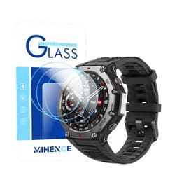 MIHENCE Screen Protector Compatible for Amazfit T-Rex 3 Smart Watch, 9H Tempered Glass Protective Film for T-Rex 3 Smart Watch (3 PCS)