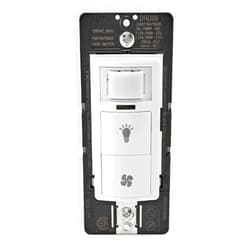Leviton DHD05-1LW Dual Combination Humidity Sensor with Separate Light Switch, automate Bathroom Exhaust Fan, air Circulation, Moisture Control, Single Pole/Single Pole, ¼ HP, White