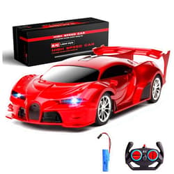 KULARIWORLD Remote Control Car 2.4Ghz Rechargeable High Speed 1/18 RC Cars Toys for Boys Girls Vehicle Racing Hobby with Headlight Christmas Birthday Gifts for Kids (Red)