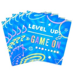 WERNNSAI WERNNSA Video Game Party Decorations - 50PCS Disposable Neon Gaming Paper Napkins Game On Video Level Up Birthday Party Supplies for Kids Boys Video Game Night Theme Party Baby Shower