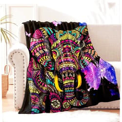 Vencede Elephant Blanket Adult Elephant Throw Blankets for Women Elephant Gifts for Women Girls Baby Kids Soft Elephant Blankets Fuzzy Elephant Blanket Used for Sofa, Couch Chair, Bed（60