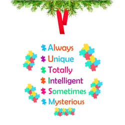 Dabihu Autism Awareness Christmas Ornaments Special Education Teacher Gifts Autism Decor Thank You Gift for Autistic Mom Dad Autism Parent Inspirational Gifts Christmas Tree Decoration Encouragement Gift