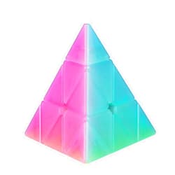 SHUYUE Jelly Windmill Speed Cube Pyramid Speed Cube Triangle Speed Cube 3x3x3 Stickerless Vivid Color Magic Cube Sturdy and Smooth Cube Puzzle Toys (Pyramid Speed Cube)
