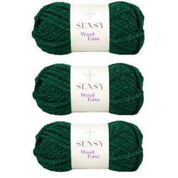 S SENSY 3 Skeins of Sensy Wool Ease Yarn, 3.5 oz, 66 Yards, Gauge 6 Super Bulky (Forest Green)