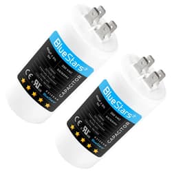 BlueStars 2 Packs 60uf CBB60 250 Volt Motor Run Start Capacitor Replacement Part by BlueStars - Exact Fit for Start-up of AC Motors with Frequency of 50Hz/60Hz