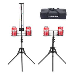 AFNGWWIN Cornhole Scoreboard 2 Sets, Metal Magnetic Cornhole Score Keeper with Drink Holder,Coloured Magnetic Nails,Easy to Assemble,Perfect Score Tracking Accessory for Outdoor and Yard Game