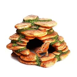 Orchid Valley Reptile Hide and Basking Platform, Aquarium Cave, Corner Ramp, Reptile & Amphibian Habitat Décor, Hide Away Rock Large
