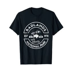 Camping Hiking National Park Bison Tee Shirt Badlands National Park Retro Hiking Vintage South Dakota Mom T-Shirt