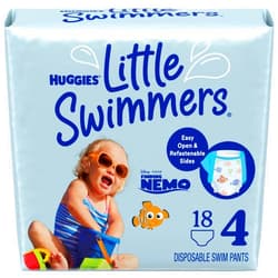 Huggies Little Swimmers Disposable Swimming Diapers, Size 4 (24-34 lbs), 18 Ct