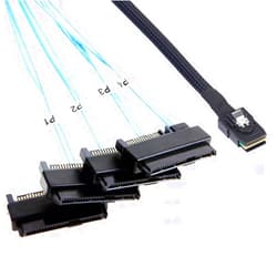 ADCAUDX Mini-SAS to SAS Cable: 0.5M SFF-8087 to SAS SFF-8087 to SFF-8482 4X SAS with SATA-Power Adapter Cable (1.6FT)