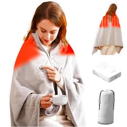 Zireot Heated Blanket Battery Operated,with Battery Pack,Cordless USB Heated Shawl,Outdoor Portable Electric Blanket,USB Heated Throw 3 Heating Levels,Softnees Heating Blanket for neeck and shoulder