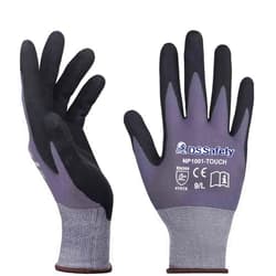 DS Safety NP1001 Safety Work Gloves Comfort Stretch Fit Power Grip Smart Touch Durable Foam Coated