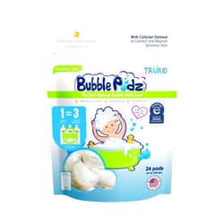 TruKid Bubble Podz Bubble Bath for Baby & Kids, NEA-Accepted for Eczema, Gentle Refreshing Colloidal Oatmeal Bath Bomb for Sensitive Skin, pH Balance 7 for Eye Sensitivity, Unscented (24 Podz)