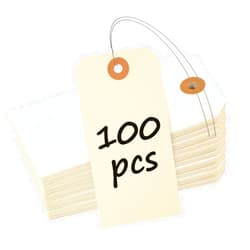 Uniclife 100 Pcs Manila Tags Blank Shipping Tag with Wire Attached 4.7 Inch Paper Hang Tag with Reinforced Eyelet Large Marking Writable Price Tags Inventory Label, 4.7