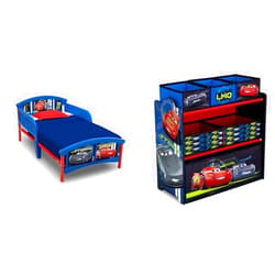 Delta Children Plastic Toddler Bed, Disney/Pixar Cars & Multi-Bin Toy Organizer, Disney/Pixar Cars