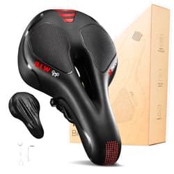 YOUNGDO Bike Seat, Bicycle Saddle Comfortable Soft Wide Road Bike Gel Saddles,Breathable Mountain Bike Seat,Suitable for MTB Mountain Bike,Folding Bike,Road Bike,Spinning Bike, Exercise Bikes
