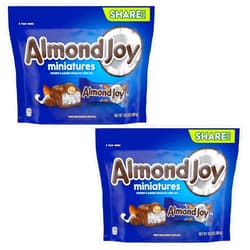 Smiling Sweets Almond Joy Miniatures Almond and Coconut Covered in Chocolate Candy Bars - Individually Wrapped - 10.2 oz Bag - Pack of 2 - Sharing Pack - Great for the Office or for the Pantry - Timeless Classic