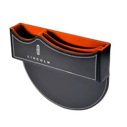 KAKWAX Fit for Lincoln car seat clip gap storage box interior storage box Leather car seat gap filler PU leather car console side manager (black)