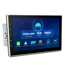 XTRONS Universal Double Din Car Stereo, Android 12 Octa Core 8GB+128GB Car Radio, 10.1 Inch Rotatable QLED IPS Touch Screen GPS Navigation for Car Bluetooth Head Unit DSP Car Play Android Auto 4G LTE