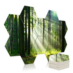Mollywell Art Acoustic Panels, 48x32x0.4 Inch, Sound Proofing, Wall Decoration, Suitable for Decorative Soundproof Wall Panels, Room Aesthetics & Echo Reduction (Forest Summer), Mollywell