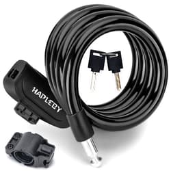 Hapleby Premium Bike Lock with 2pcs Keys, Professional Bike Cable Lock of 4 Feet, Heavy Duty Bicycle Lock Cable for Strong Anti-Theft, come with 1PCS Mounting Bracket