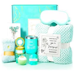 Kalokey Birthday Gifts for Women, Self Care Gifts, Unique Relaxing Spa Gift Basket with Luxury Flannel Blanket, Gifts for Women, Mom, Friends, Sister, Grandma, Wife, Christmas, Mothers Day, Valentines Day