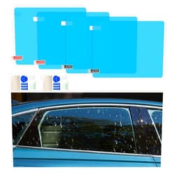 Sylvil 4 PCS Car Rearview Mirror Waterproof Film, Rainproof Anti Fog Auto Side Window Protective Sticker for Safe Driving, HD Clear Nano Coating Rear Mirror Film for Most Vehicles (Side Window)