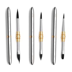 Fuumuui 3pcs Dual-Tip Travel Watercolor Brushes with 6 Versatile Tip Styles, Premium Synthetic Squirrel Hair Travel Paint Brush Set for Plein Air Painting - Watercolor Acrylic Gouache Ink