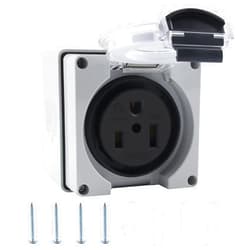 Newdeli 50 amp Power Outlet Box NEMA 5-50R Receptacle 125V Weatherproof Dustproof Outdoor Receptacle Box for EV RV Electric Car Generators Welding Machines Plasma Cutter - ETL Listed