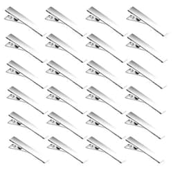Elcoho 150 Pieces Metal Hair Clips Single Prong Alligator Clips Curl Clips Silver Hairbow Accessory