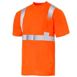 JORESTECH Safety Shirt High Visibility Reflective Orange Short Sleeve with Front Pocket ANSI Class 2 Type R