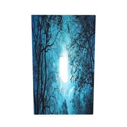 Spshian Light Switch Cover Teal Full Moon Forest 1 Gang Wall Plate Cover Turquoise Single Toggle Outlet Covers Decorative Switchplate Electrical Faceplate for Bathroom Bedroom Decor