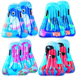 Silkfly 8 Pcs Inflatable Surf Body Board with Handles, Kids Inflatable Surfboard for Beach Shark Mermaid Turtle Octopus Pool Floating Surfboard for Kids Learning Surfing