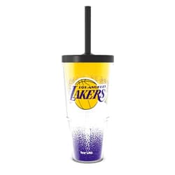 Tervis NBA Los Angeles Lakers - Defend Made in USA Double Walled Insulated Tumbler Travel Cup Keeps Drinks Cold & Hot, 24oz with Straw Lid, Classic